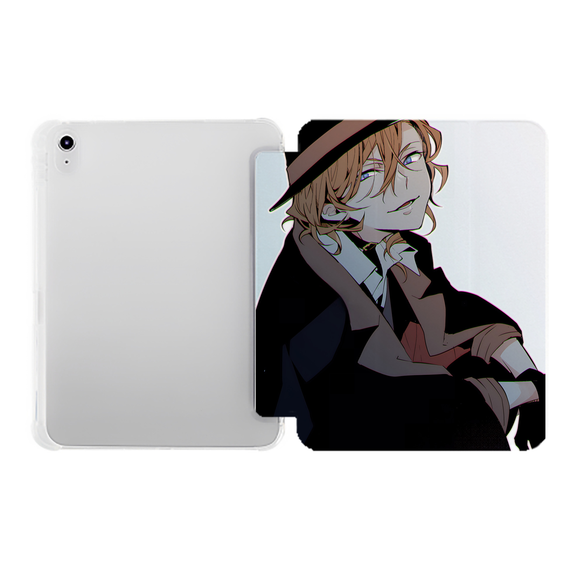 （画像用） 文豪ストレイドッグス Bungo Stray Dogs IPad ケース ペン収納付き 三つ折りスタンド PUレザー×シリコン 対応機種9.5/10.5/10.9インチ
